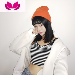 七斓 2018冬季毛线帽女韩版时尚包头帽加厚保暖潮帽套头女士针织帽