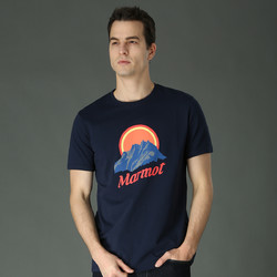 Marmot 土拨鼠 正品Marmot土拨鼠夏季户外运动清凉透气弹力圆领男士T恤短袖43481