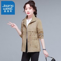 抖音超值购：JEANSWEST 真维斯 高品质短款风衣新款今年流行春秋外套小个子显瘦高档风衣女