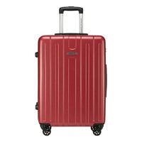 美旅 箱包时尚条纹行李箱旅游万向轮旅行箱大容量箱TC3红色24英寸
