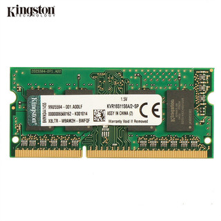 Kingston 金士顿 KVR系列 DDR3 1600MHz 笔记本内存 普条 绿色 2GB KVR16S11S6A/2-SP