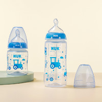 NUK 宽口径PP感温彩色奶瓶300ml防胀气系统带6-18个月中圆孔奶嘴