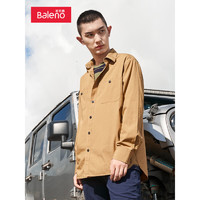 班尼路（Baleno）春秋款时尚衬衫男牛津纺长袖棉质青年休闲简约刺绣小印花商务衬衣 27N-88034033 XL