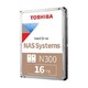 TOSHIBA 东芝 N300系列 3.5英寸 NAS硬盘 16TB（CMR、7200rpm、512MB）HDWG31G