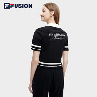 FILA 斐乐 FUSION斐乐潮牌女子短袖POLO衫2023夏新款时尚休闲翻领上衣