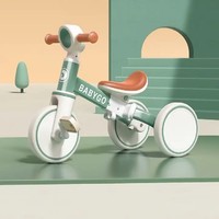 babygo BG-BABYGO儿童三轮车脚踏车溜娃神器多功能轻便自行车宝宝小孩平衡车 复古绿