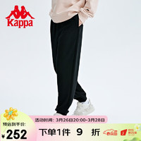 Kappa 卡帕 运动裤男针织长裤休闲裤小脚卫裤K0C52AK62 黑色-990 XL