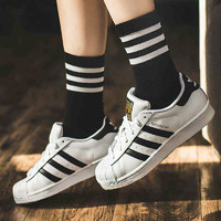 adidas 阿迪达斯 Originals Superstar 女子休闲运动鞋 FU7712 白黑/金标 36