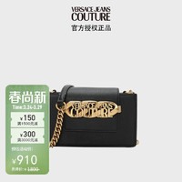 VERSACE 范思哲 Jeans Couture奢侈品 女士LOGO单肩背包 黑色