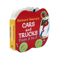 英文原版Richard Scarry Cars and Trucks from A to Z 小卡车字母纸板书 斯凯瑞 儿童入门英文版 儿童绘本 图画故事书