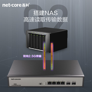 netcore 磊科 4口2.5G交换机2个10G万兆SFP光口支持向下兼容企业级VLAN千兆家用安防监控网线分流器即插即用GS6