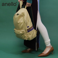 anello 阿耐洛 日本潮流时尚高密度木纹聚酯纤维双肩背包C1831送收纳小包 双肩包-(纹理附小袋/粉色)