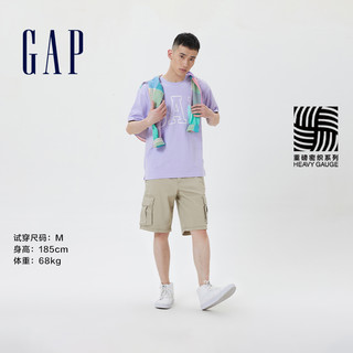Gap 盖璞 男女装复古LOGO字母纯棉短袖T恤809021夏季情侣美式