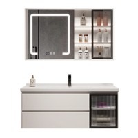 律川 浴室柜组合 T2白0.8米【储物镜柜】吊柜