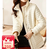 梵希蔓冬装高级感棉服女中长款小个子显高穿搭版型好看的棉衣外套 V7320 杏色 L