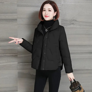 品牌(高品质）熊迪明轻薄短款棉服女冬装上衣外套冬天小个子2022新款韩版时尚 黑色 XL 建议121-135