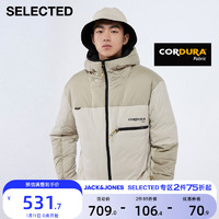 SELECTED思莱德秋冬CORDURA连帽胸兜工装羽绒服外套男