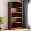 书柜家用防尘带门置物架实木色储物柜客厅多层小柜子自由组合书架