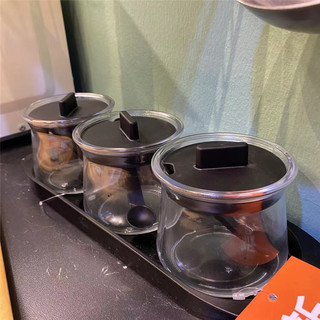 IKEA宜家瑟勒布列达厨房分格调味罐玻璃调味罐3件套油醋瓶油壶