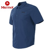 Marmot土拨鼠春夏运动户外休闲男透气速干短袖衬衫