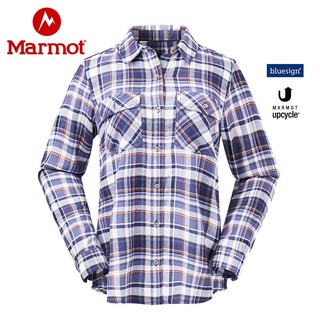 Marmot土拨鼠春季新款户外女速干中量级法兰绒长袖衬衫47180