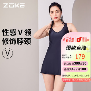 ZOKE 洲克 女子裙式连体泳衣 122501525 黑色 L