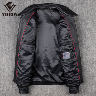 VIIBOY 男士皮衣 V-A005 黑色 XXL