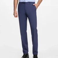 威可多VICUTU男士套装西裤绵羊毛商务修身长裤VRS88121503 蓝色 175/84A