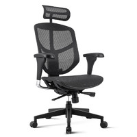 PLUS会员：保友办公家具 金卓b 2代enjoy人体工学椅 黑色美国网（尼龙椅脚） 高配版