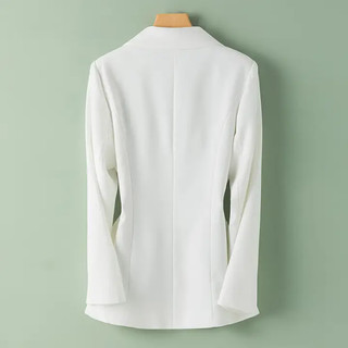 La Chapelle拉夏贝尔 高级感西装外套女春秋2023款韩版英伦风 白色 S