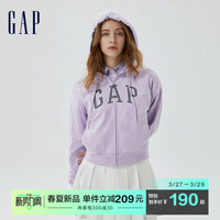 Gap女装春季2023新款LOGO法式圈织软卫衣591182户外落肩袖连帽衫