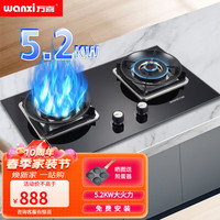 wanxi 万喜 家用燃气灶煤气灶双灶5.2大火力天然气灶 JX76B8 液化气