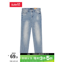 班尼路（Baleno）春夏棉质简约直筒柔软牛仔裤男潮牌薄款合体修身版裤子 03D 34