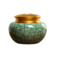 空山新雨 茶叶罐 哥窑做线款 290ml 梅子青