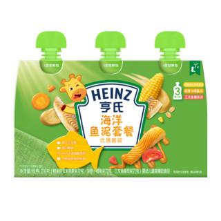 Heinz 亨氏 宝宝鱼肉泥 三文鱼鳕鱼玉米胡萝卜辅食泥 216g