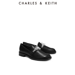 CHARLES & KEITH CHARLES＆KEITH春夏女鞋CK1-70580175珠花饰粗跟乐福鞋