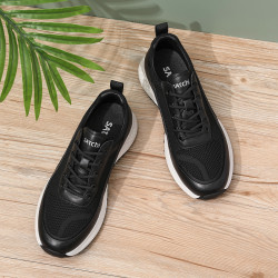 沙驰男士休闲鞋_satchi 沙驰 23年新款牛皮/织物拼接休闲运动鞋户外