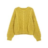 HSTYLE 韩都衣舍 女士圆领毛衣 JM10597 黄色 M