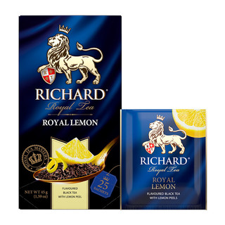 RICHARD TEA瑞查得俄罗斯进口金狮柠檬风味红茶袋泡茶25片x1.8g茶包