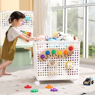 儿童玩具收纳箱家用宝宝推车收纳筐大容量可叠加毛绒娃娃储物筐子
