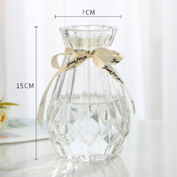 有券的上：创意 花瓶玻璃透明水养客厅摆件 15cm