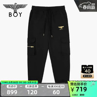 BOY LONDON潮牌针织长裤情侣款2022休闲黑色多口袋工装裤N15005 黑色 XL