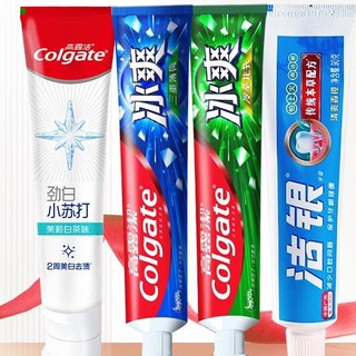 Colgate 高露洁 牙膏家庭套装（洁银140g+小苏打90g+冰爽龙井120g+冰爽薄荷120g）