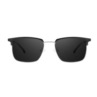 JingPro 镜邦 1073 黑银色金属合金眼镜框+1.60折射率 防太阳光镜片