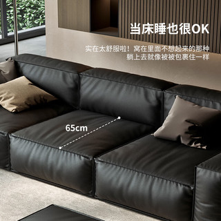 广巢（GUANGCHAO） baxter豆腐块沙发意式极简头层牛皮现代客厅真皮沙发黑色皮羽绒  baxter沙发多人位 2.0米