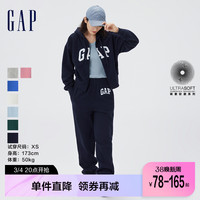 Gap女装春季LOGO休闲碳素软磨抓绒休闲卫裤445809束脚运动裤长裤