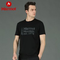 Marmot 土拨鼠 新款运动户外休闲超轻透气时尚男短袖棉感T恤