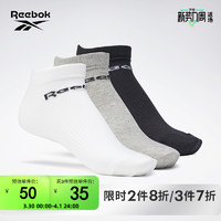 Reebok 锐步 官方男女同款SOCK经典运动吸汗舒适短袜3双装GH8229