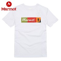 Marmot 土拨鼠 夏运动户外棉质透气圆领印花短袖男T恤