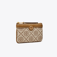 TORY BURCH TB/汤丽柏琦Monogram系列提花拉链卡包钱包